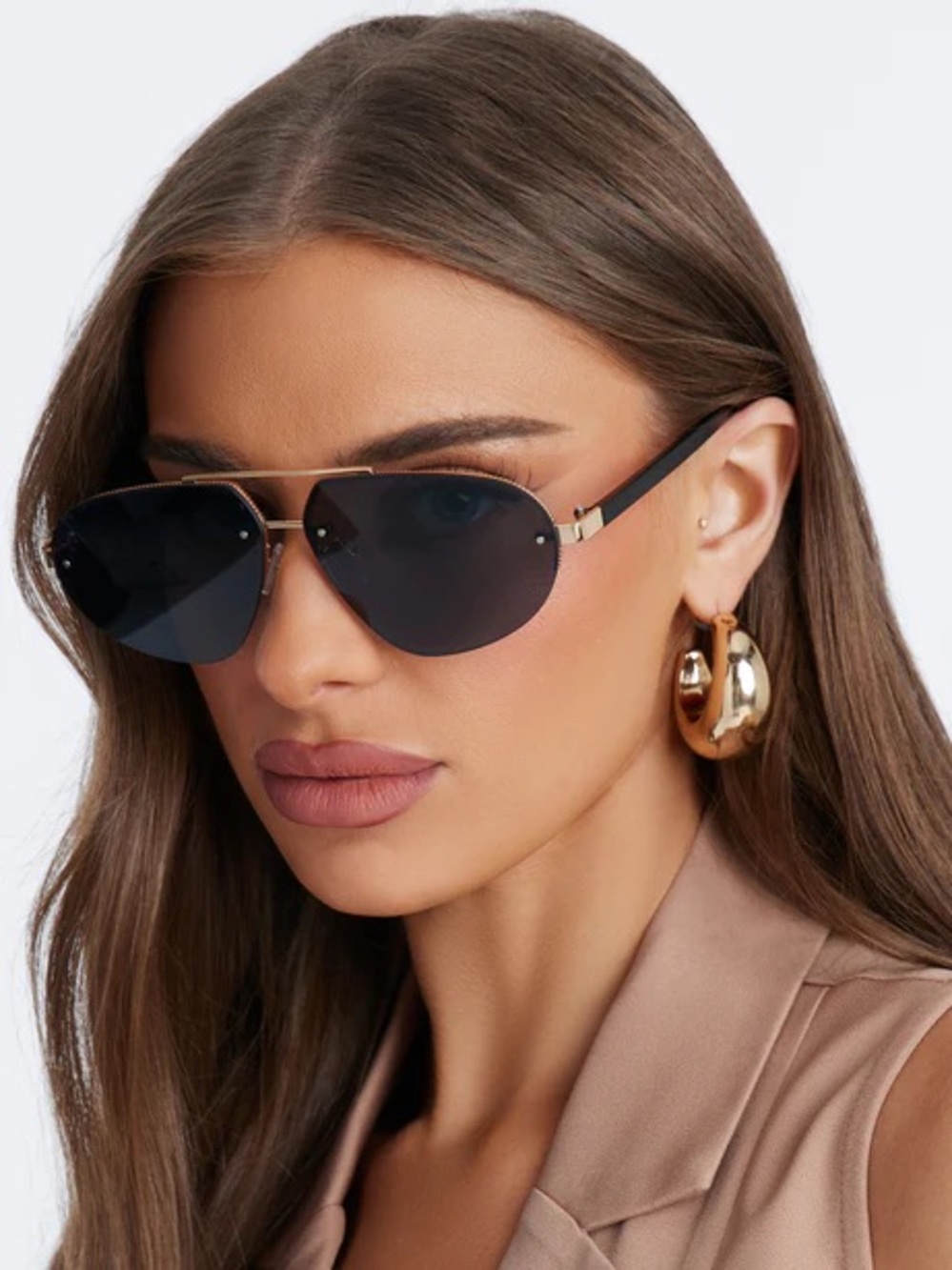 Overseas Rimless Aviator Sunglasses NEW 🏷️